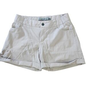 Icebreaker Merino Shorts Womens 10 Taupe Tan Wool Blend Hiking Utility Gorpcore